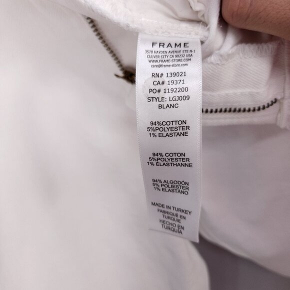 Frame Le Garcon Jeans Size 28 White Cropped Summer Coastal Casual - Picture 11 of 14